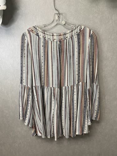 Altar'd State Hippie Boho Peplum Flare Bell Sleeve Top With Beads Size Small - Thumbnail 10