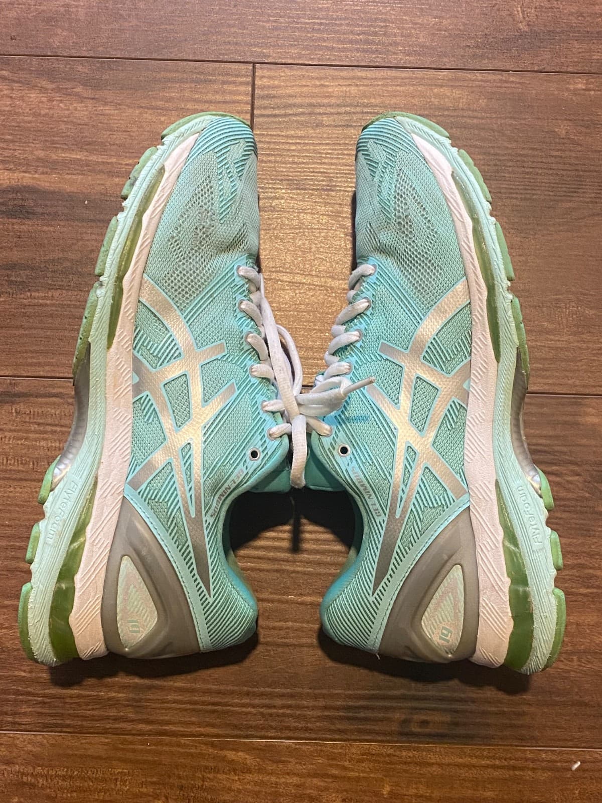 Asics Gel Nimbus 19 Flyte Foam Women's Running Shoes Mint Silver T750Q Size 8.5 - Image 1