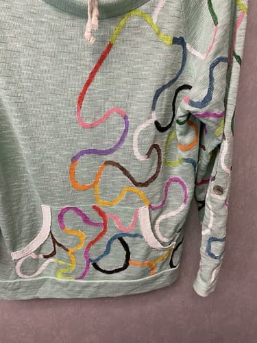 Revamped Chance Or Fate Lime Sweatshirt Size XL - Hand Painted - Thumbnail 2