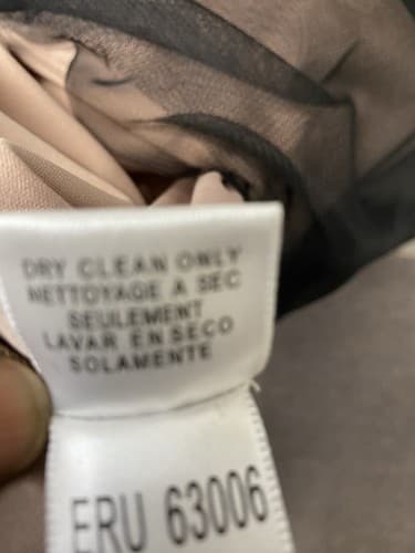 BCBG Max Azria Black/Silver embroidered tulle, vintage style Dress Sz Med - Thumbnail 11