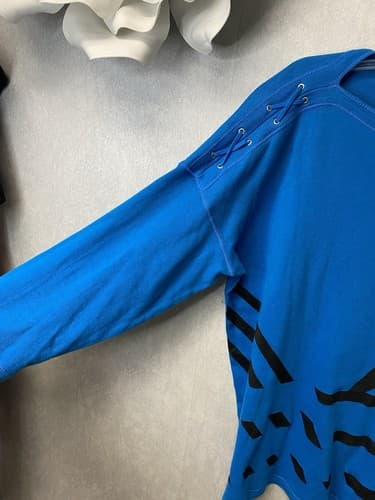 Revamped Chaps Blue/Black Hand painted Top Size Large - Thumbnail 3