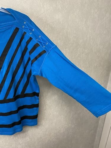 Revamped Chaps Blue/Black Hand painted Top Size Large - Thumbnail 5