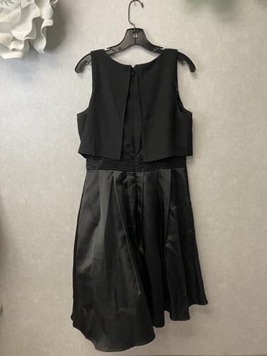 SLNY Fashions Black Sleeveless A Line Dress With Pockets Size Medium - Thumbnail 9