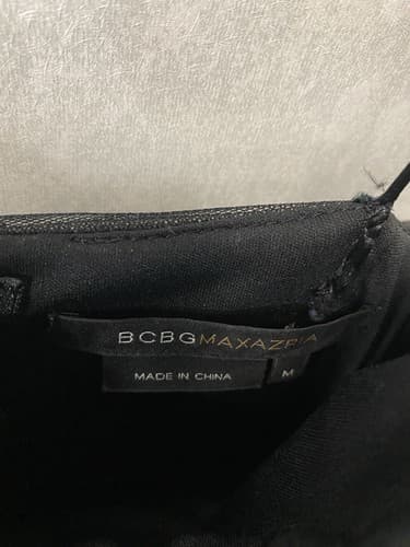 BCBG Max Azria Black/Silver embroidered tulle, vintage style Dress Sz Med - Thumbnail 5