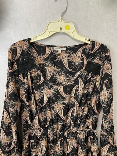 Charlotte Russe Women's Blue Multi Floral Boho Bell Sleeve Dress Size L - Thumbnail 2