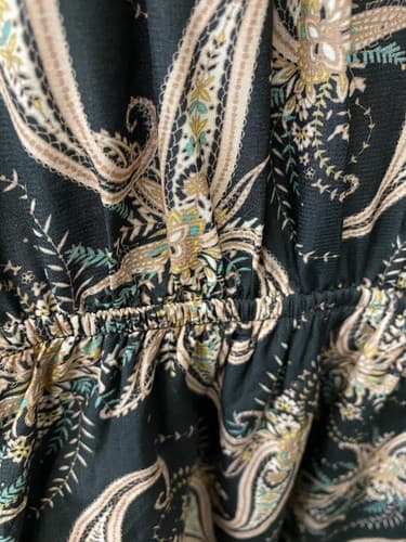 Charlotte Russe Women's Blue Multi Floral Boho Bell Sleeve Dress Size L - Thumbnail 5