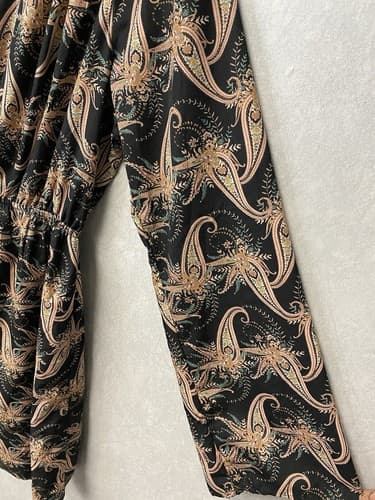 Charlotte Russe Women's Blue Multi Floral Boho Bell Sleeve Dress Size L - Thumbnail 6