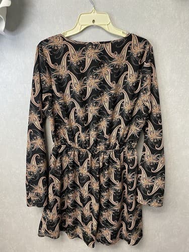 Charlotte Russe Women's Blue Multi Floral Boho Bell Sleeve Dress Size L - Thumbnail 7