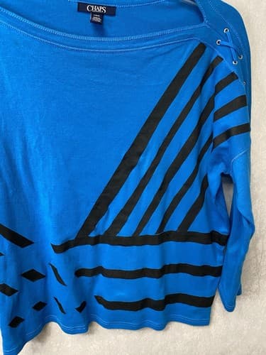 Revamped Chaps Blue/Black Hand painted Top Size Large - Thumbnail 2