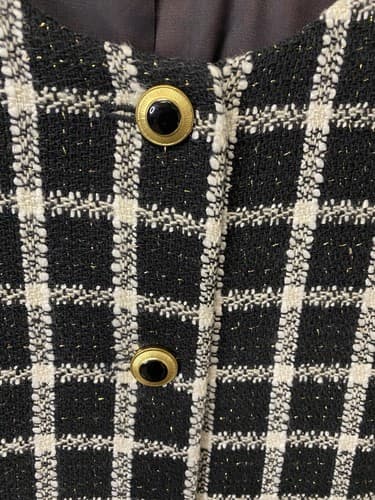 Jones Wear Black & White Gold Shimmer Jacket Blazer Size Large - Thumbnail 4
