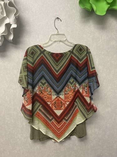 Westport Green/Red Multi Cape Top Size Large - Thumbnail 6