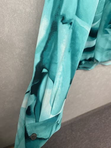 Alfani Green/Black Faux Wrap Blouse Size 14 - Thumbnail 6