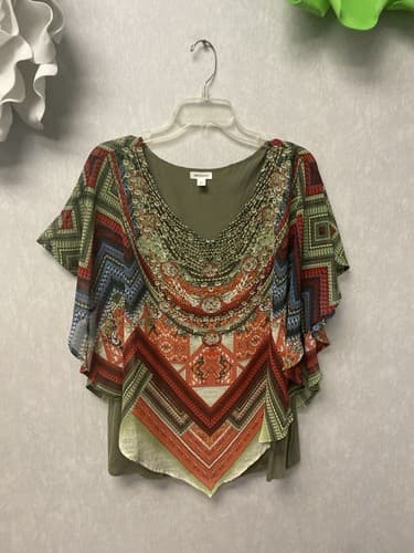 Westport Green/Red Multi Cape Top Size Large - Image 1
