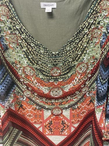Westport Green/Red Multi Cape Top Size Large - Thumbnail 2