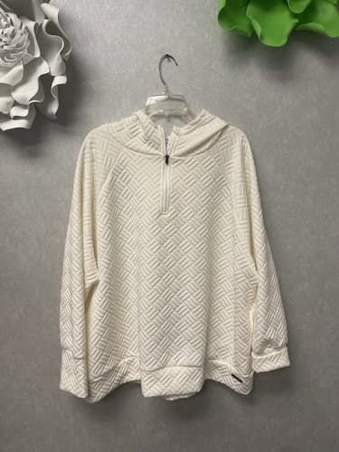 Nine West Cream Quilted Hoodie Size 3X Pocketed - Image 1