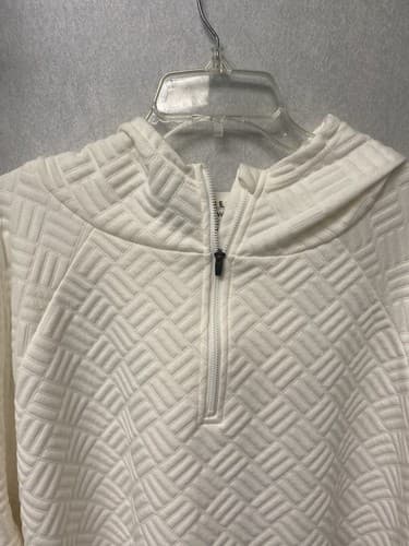 Nine West Cream Quilted Hoodie Size 3X Pocketed - Thumbnail 2