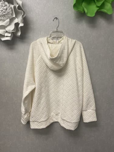 Nine West Cream Quilted Hoodie Size 3X Pocketed - Thumbnail 7