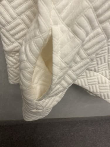 Nine West Cream Quilted Hoodie Size 3X Pocketed - Thumbnail 5