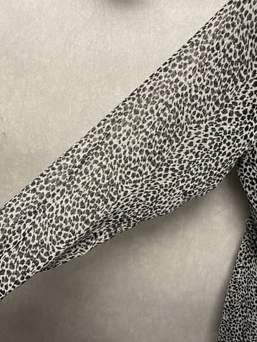 Ashley Stewart Black/White Animal Print Jacket With Belt Sheer Sleeves Size 16 - Thumbnail 5