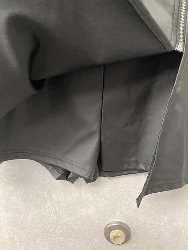 SHEIN Black Vegan Leather Skort Size Xl - Thumbnail 2