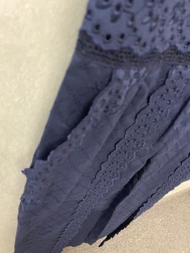 NWT COACH Navy Broderie Anglaise Maxi Lace Dress- Size 0 (retail $695) - Thumbnail 4