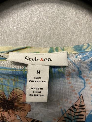 Style & Co. Women's Sleeveless Blouse, Blue Multicolor Size Med - Thumbnail 4