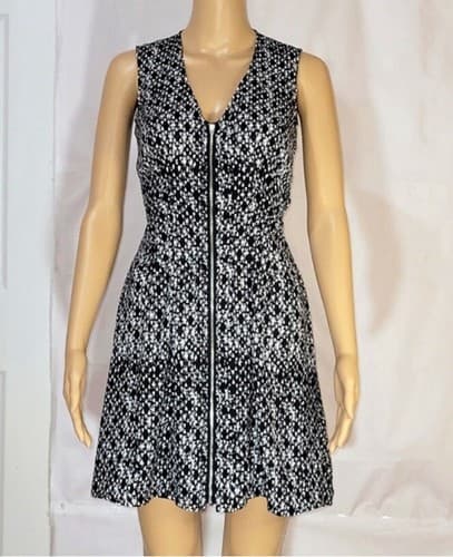 H&M Black & White Full Zip Dress Size 14 - Thumbnail 2
