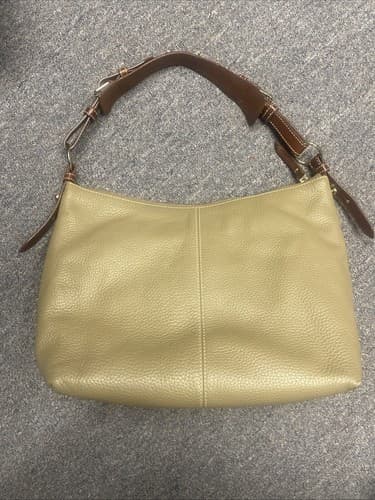 Dooney and Bourke shoulder bag. Tan Pebble Leather With Dark Leather Straps. - Thumbnail 6