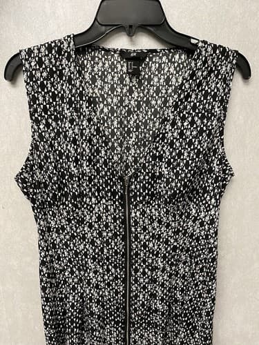 H&M Black & White Full Zip Dress Size 14 - Thumbnail 3