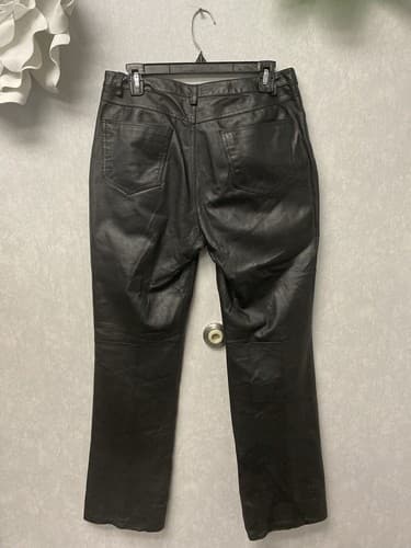 MetroStyle Women's Black Leather Pants Size 8T - Thumbnail 8