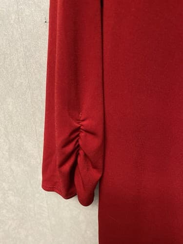 AGB Red Faux Wrap Blouse Size Large - Thumbnail 3