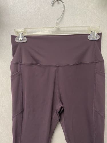 Zyia Active Brilliant Pocket High Rise Crop Capri Leggings Wine Plum Size 8-10 - Thumbnail 3