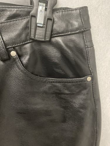 MetroStyle Women's Black Leather Pants Size 8T - Thumbnail 7