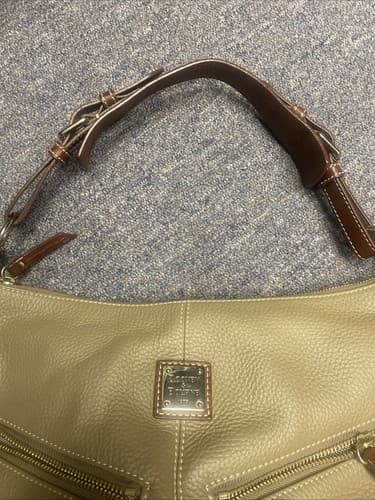 Dooney and Bourke shoulder bag. Tan Pebble Leather With Dark Leather Straps. - Thumbnail 3