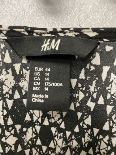 H&M Black & White Full Zip Dress Size 14 - Thumbnail 4