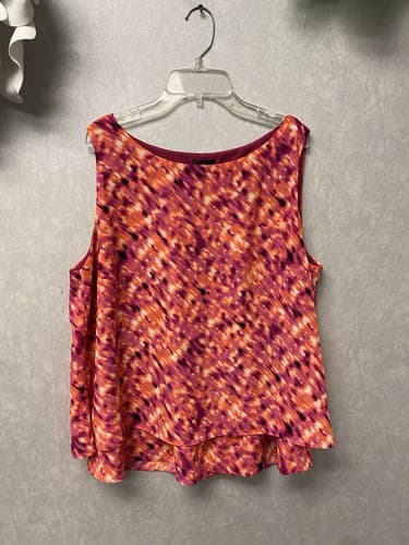 Worthington Women's Top Size XL Sleeveless Multicolor Layered BRIGHT NEON - Image 1
