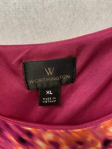 Worthington Women's Top Size XL Sleeveless Multicolor Layered BRIGHT NEON - Thumbnail 4