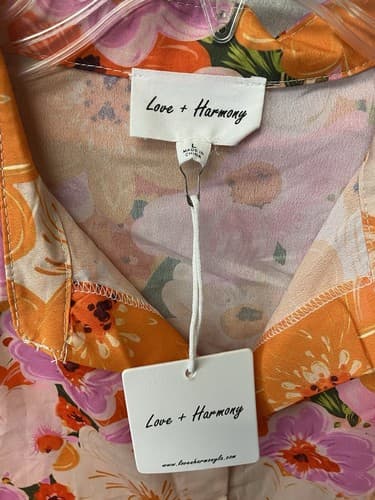 Love Harmony Blouse Floral Button Down Women Size Large NWT - Thumbnail 3