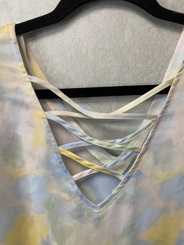 Cato Blouse Multicolor Pastel Abstract Balloon Sleeves Pullover Sz 18/20w - Thumbnail 9