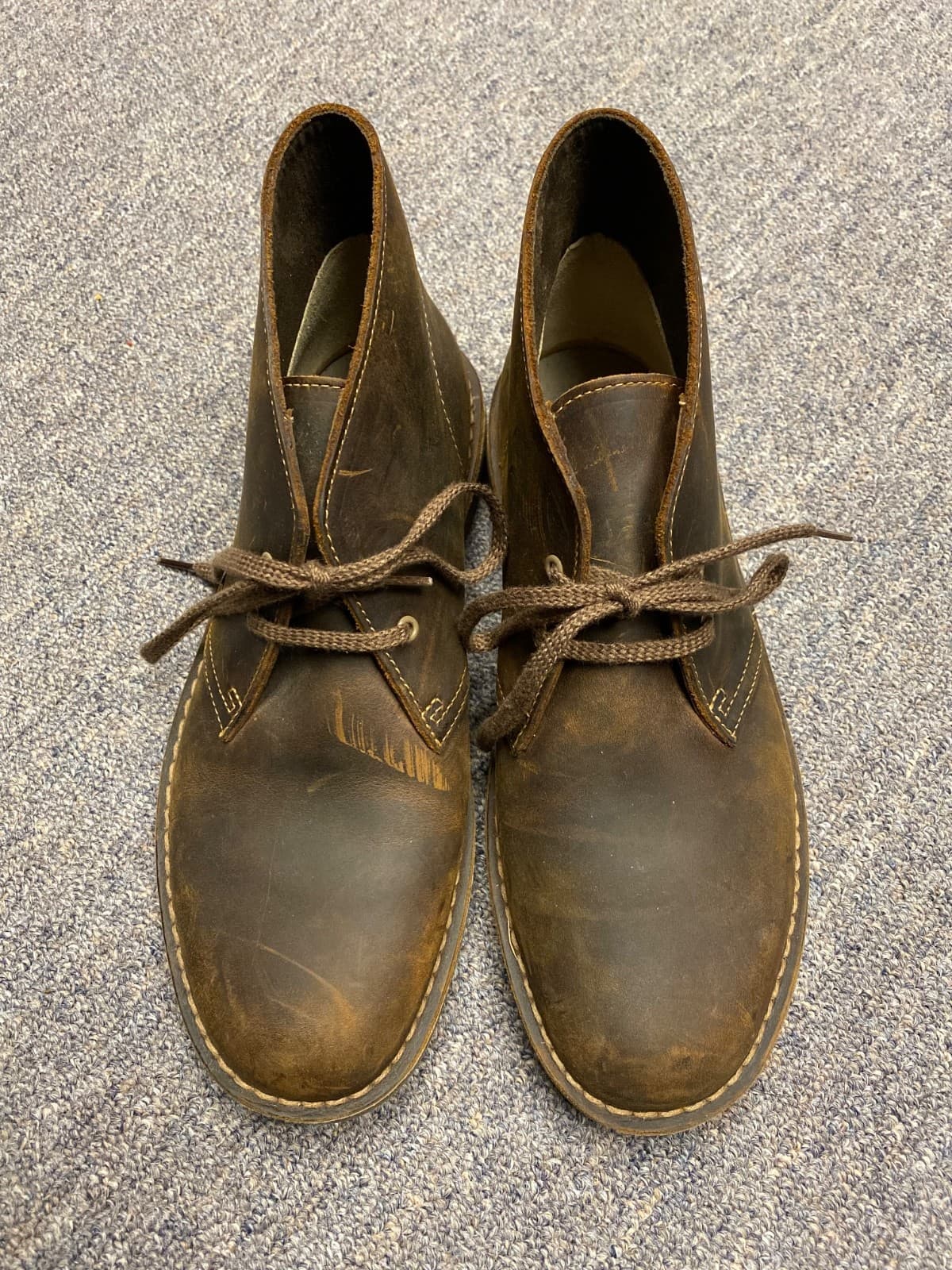 Clarks Bushacre Chukka Boot Mens 7 Brown leather Lace Up Casual Dress Boot - Thumbnail 3