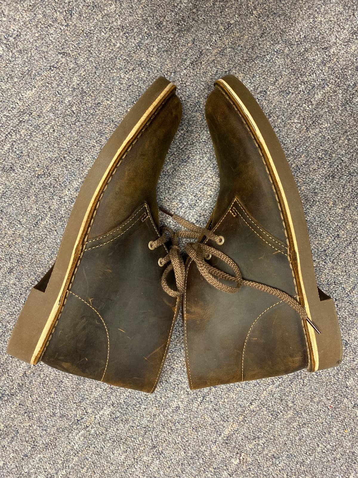 Clarks Bushacre Chukka Boot Mens 7 Brown leather Lace Up Casual Dress Boot - Image 1