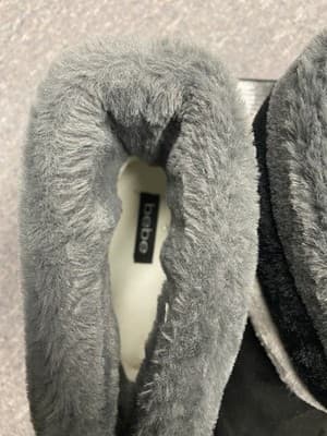 Bebe Black/Grey Boots Faux Fur Size 9.5 - Thumbnail 4