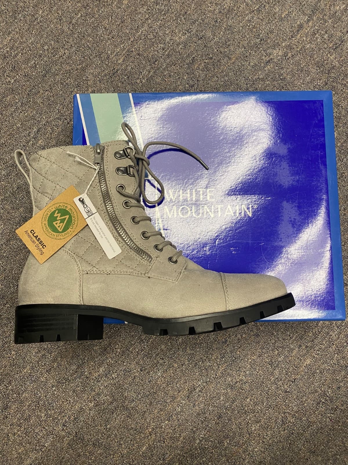 WHITE MOUNTAIN Shoes Women's Dashing Lace-up Boot Sz 9.5 Narrow Feet Side Zipper - Image 1