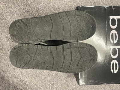 Bebe Black/Grey Boots Faux Fur Size 9.5 - Thumbnail 8