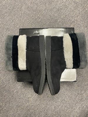 Bebe Black/Grey Boots Faux Fur Size 9.5 - Thumbnail 6