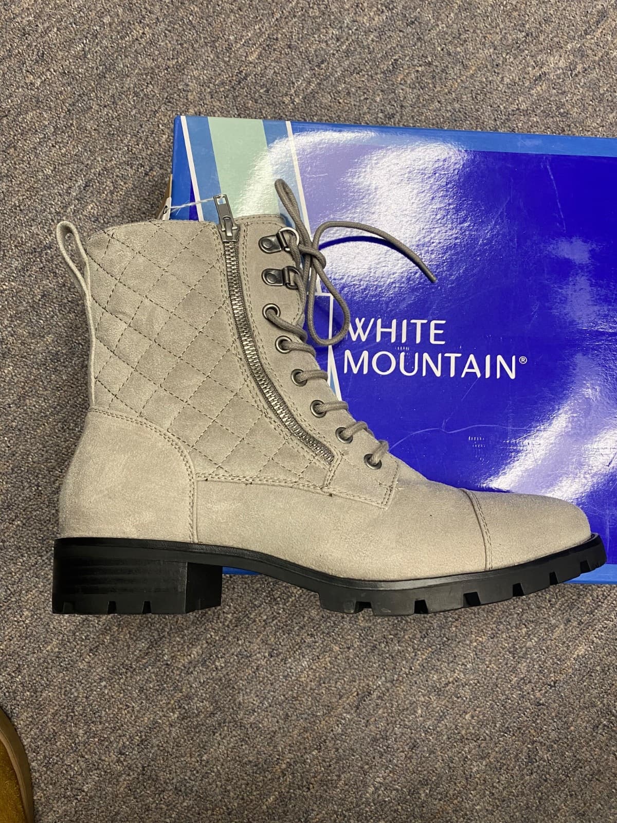 WHITE MOUNTAIN Shoes Women's Dashing Lace-up Boot Sz 9.5 Narrow Feet Side Zipper - Thumbnail 3