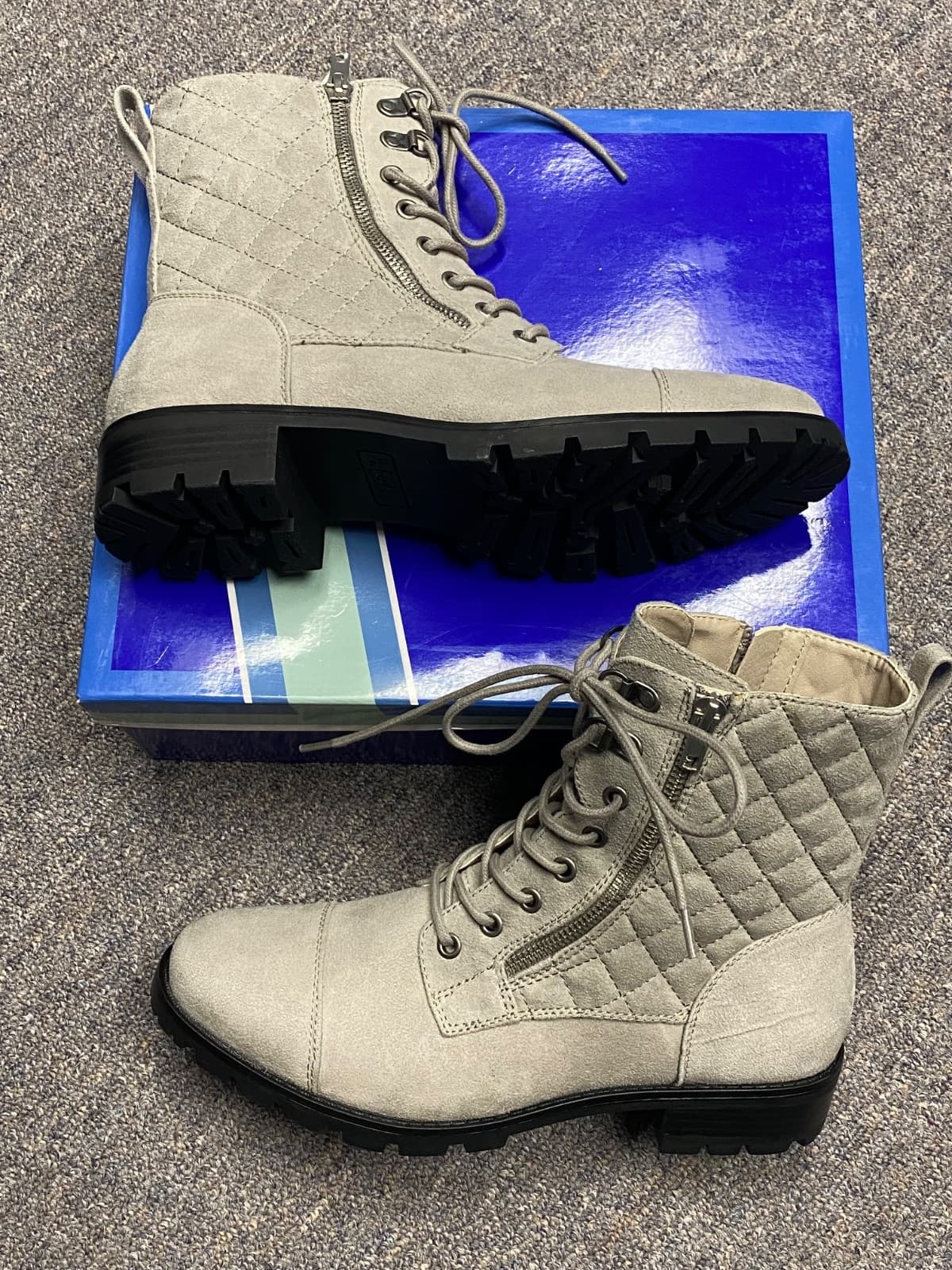 WHITE MOUNTAIN Shoes Women's Dashing Lace-up Boot Sz 9.5 Narrow Feet Side Zipper - Thumbnail 6