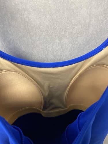 Valerie Bertinelli Ruffle tiered One Piece Swimsuit Blue Womens Size 16 - Thumbnail 6