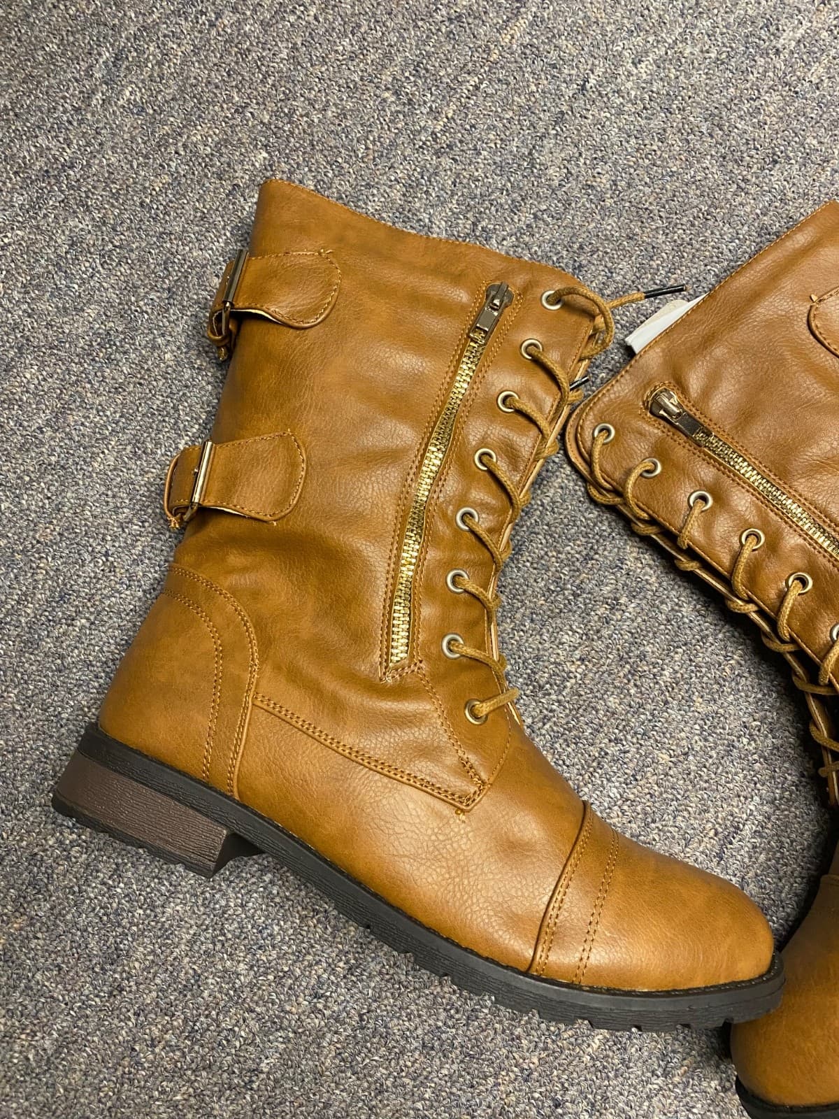 New Refresh Terra Camel Military Style Combat Boots Size 9 - Thumbnail 2