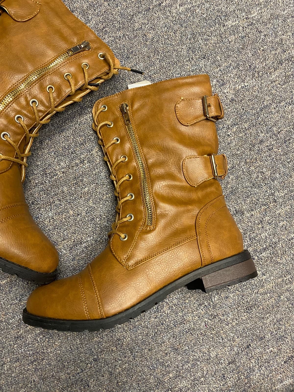 New Refresh Terra Camel Military Style Combat Boots Size 9 - Thumbnail 3